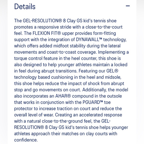 Juniors’ GEL-RESOLUTION 8 GRADE SCHOOL tennis shoes - Picture 15 of 16